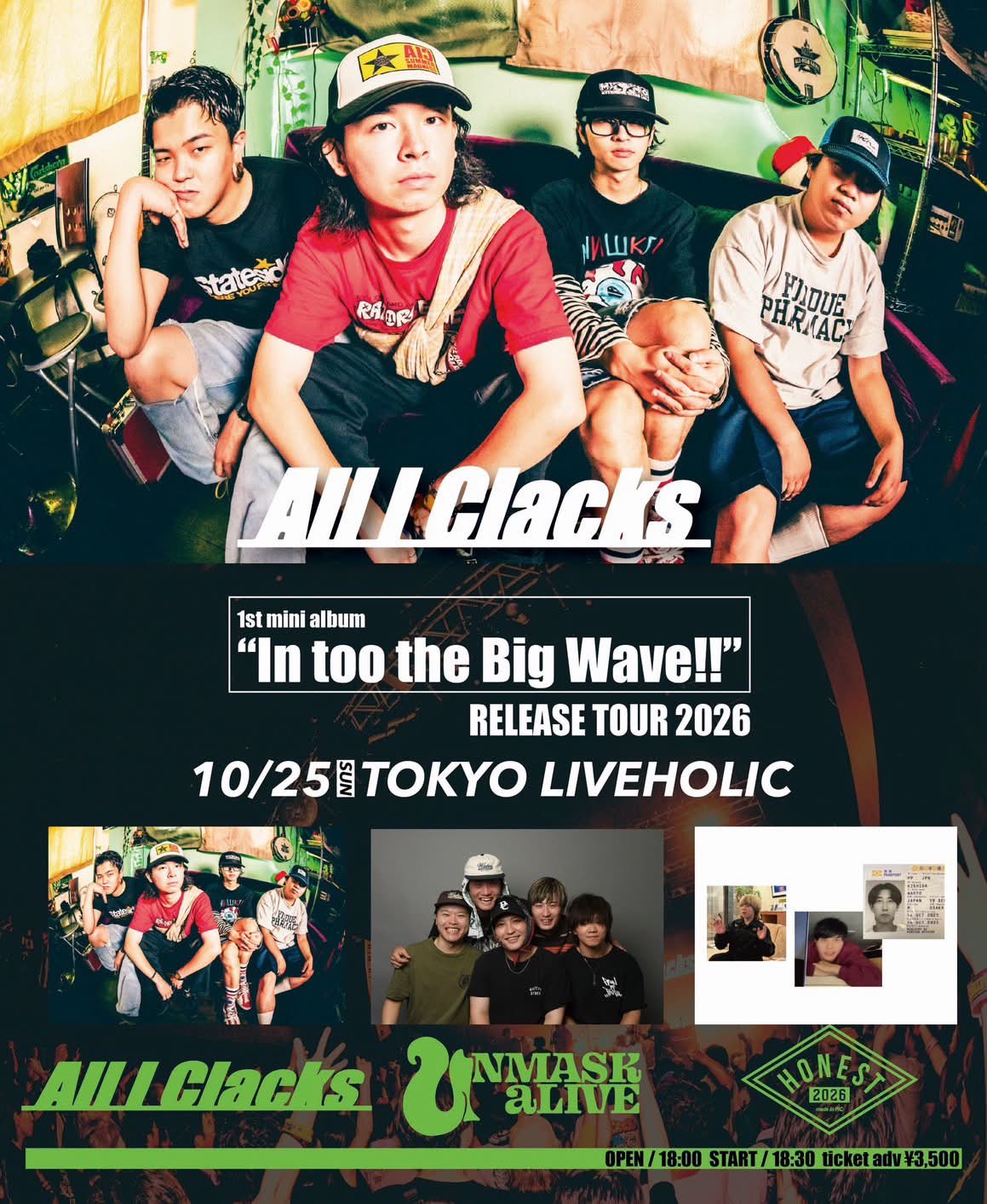 All I Clacks 1st mini album “In too the Big Wave!!” Release Tour 2026